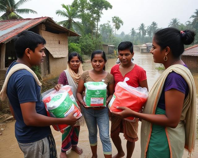 Relief Material Distributed in Flood Affected Areas